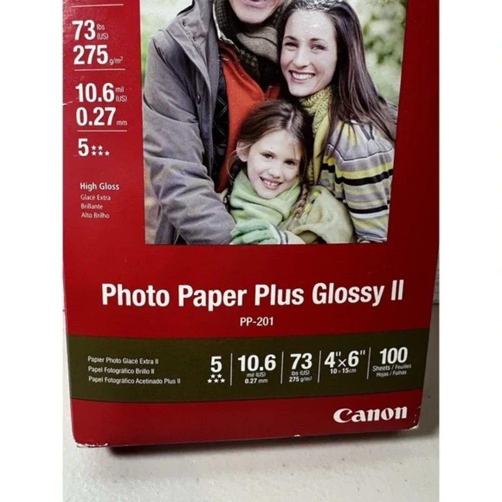 Canon PP-201 Photo Paper Plus Glossy II, 4x6 inch - 100 Sheets